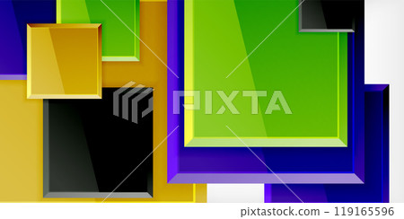 Colorful squares with reflections abstract background design. Vector Illustration For Wallpaper, Banner, Background, Card, Book Illustration, landing page 119165596