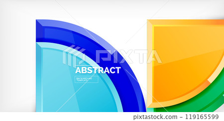 Abstract background - circles and round triangles with 3d effect. Vector Illustration For Wallpaper, Banner, Background, Card, Book Illustration, landing page Abstract background - circles and round triangles with 3d effect. Vector Illustration For Wallpaper, Banner, Background, Card, Book Illustration, landing page 119165599