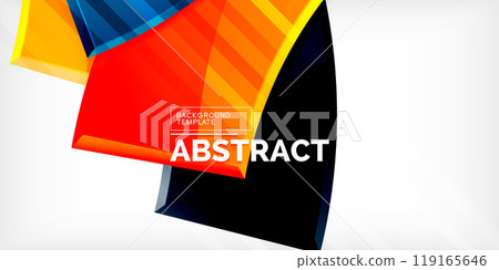 Round 3d shapes, plates background. Creative composition design template Round 3d shapes, plates background. Creative composition design template 119165646