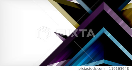 Arrows with 3d effect abstract background. Triangles on light grey backdrop Arrows with 3d effect abstract background. Triangles on light grey backdrop 119165648
