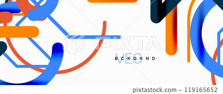 Abstract background. Circles and colorful round shape lines. Linear geometric minimal design Abstract background. Circles and colorful round shape lines. Linear geometric minimal design 119165652