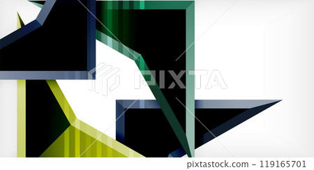 Arrows with 3d effect abstract background. Triangles on light grey backdrop Arrows with 3d effect abstract background. Triangles on light grey backdrop 119165701