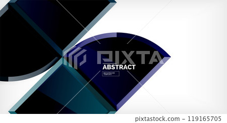 Abstract background - circles and round triangles with 3d effect. Vector Illustration For Wallpaper, Banner, Background, Card, Book Illustration, landing page Abstract background - circles and round triangles with 3d effect. Vector Illustration For Wallpaper, Banner, Background, Card, Book Illustration, landing page 119165705