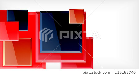 Colorful squares with reflections abstract background design. Vector Illustration For Wallpaper, Banner, Background, Card, Book Illustration, landing page 119165746