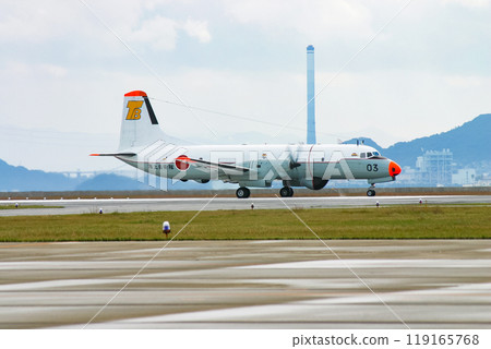 Japan Maritime Self-Defense Force aircraft YS-11T-A taking off Japan Maritime Self-Defense Force aircraft YS-11T-A taking off 119165768