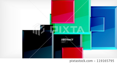 Colorful squares with reflections abstract background design. Vector Illustration For Wallpaper, Banner, Background, Card, Book Illustration, landing page 119165795