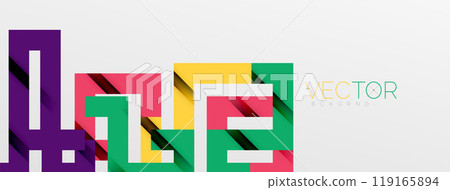 Color bend lines with shadow texture effect. Vector Illustration For Wallpaper, Banner, Background, Card, Book Illustration, landing page 119165894