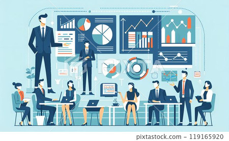 商務場景有用的會議插畫 119165920