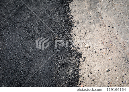 Road construction, new and old asphalt pavement Road construction, new and old asphalt pavement 119166164