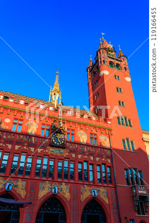 Facade of Basel Town Hall in Basel, Switzerland 119166455