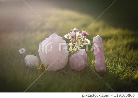 pink quartz  in nature 119166866