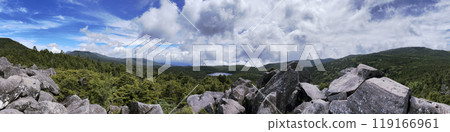 Nagano Prefecture / Panorama of Shirakome Pond and Moss Forest from Takamiishi [Northern Yatsugatake] 119166961
