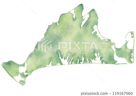 Martha's Vineyard watercolor map Martha's Vineyard watercolor map 119167060