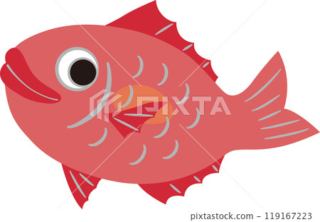 面向左的海鯛的彩色插圖 面向左的海鯛的彩色插圖 119167223