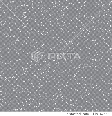 Christmas Snowflakes Falling on Transparent Background Winter Holiday Pattern Vector 119167352