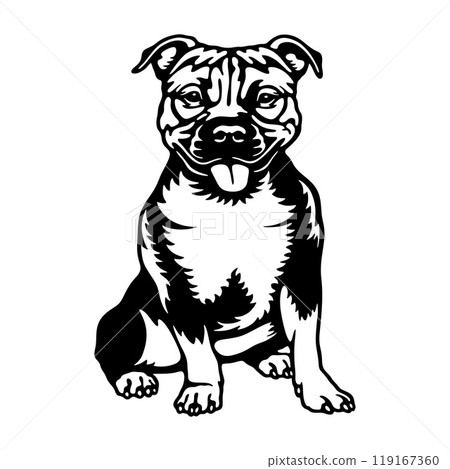Staffordshire Bull Terrier Dog Breed - Pet Vector Cut file, Dog Silhouette Stencil - Cricut file 119167360