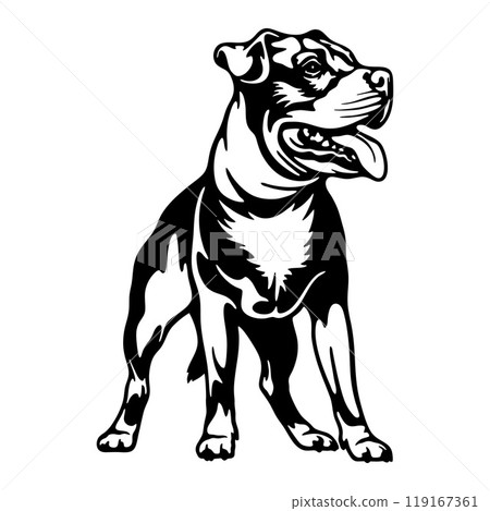 Staffordshire Bull Terrier Dog Breed - Pet Vector Cut file, Dog Silhouette Stencil - Cricut file 119167361