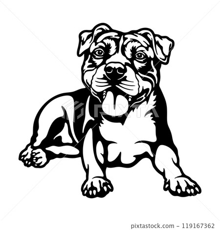 Staffordshire Bull Terrier Dog Breed - Pet Vector Cut file, Dog Silhouette Stencil - Cricut file 119167362