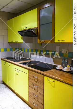Kitchen yellow furniture 119167439