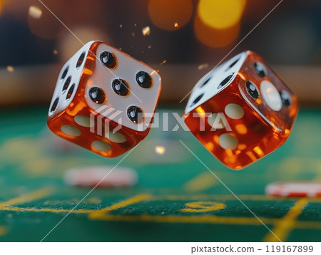 Gaming adrenaline: excitement of playing casino games, highlighting tension, risk, anticipation that come with every bet, creating electrifying environment filled with possibilities. 119167899