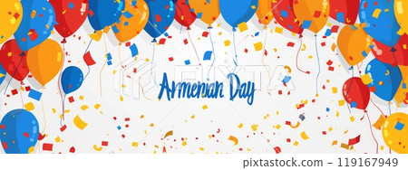 Festive celebration: armenian independence day, dynamic background with ample space for text, perfect for wallpapers, banner, poster, card, flyers, and creative graphic designs 119167949