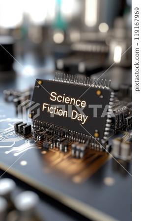Joyful gathering: happy science fiction day brings together enthusiasts, celebrating the influence of visionary literature, films, and characters that inspire awe, ignite curiosity about the universe. Joyful gathering: happy science fiction day brings together enthusiasts, celebrating the influence of visionary literature, films, and characters that inspire awe, ignite curiosity about the universe. 119167969