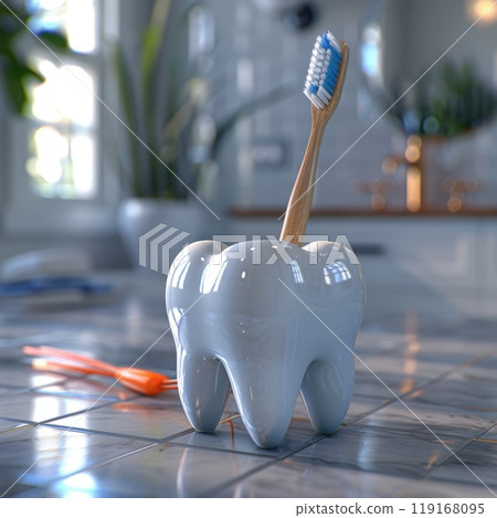 Essential dental hygiene: toothbrush and teeth in focus, significance of oral care, effective brushing for cavity prevention, overall mouth health, daily dental routines for radiant smile. Essential dental hygiene: toothbrush and teeth in focus, significance of oral care, effective brushing for cavity prevention, overall mouth health, daily dental routines for radiant smile. 119168095