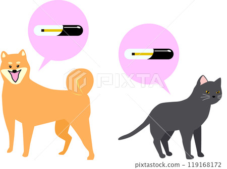 Illustration of a microchip registered dog and cat 119168172