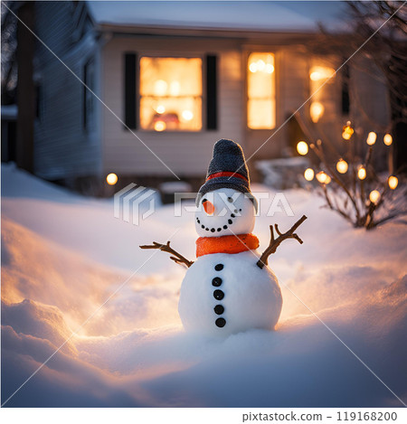 雪人 雪人 冬天 聖誕節 119168200