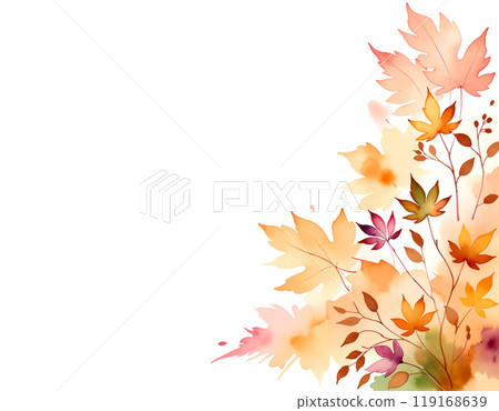 Autumn flowers watercolor style gradient design white background 119168639