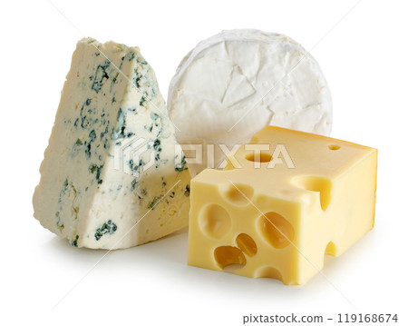 pieces of different cheese 119168674