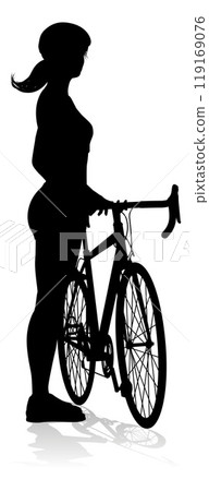 Bike and Bicyclist Silhouette 119169076