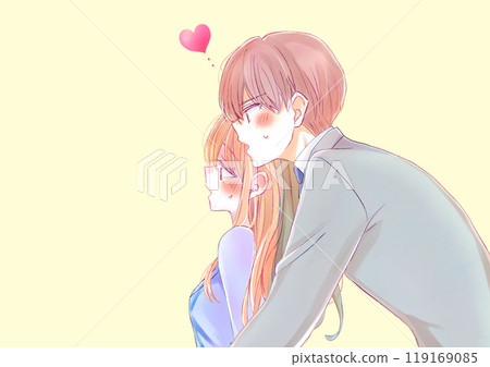 男性和女性辦公室職員互相擁抱 119169085