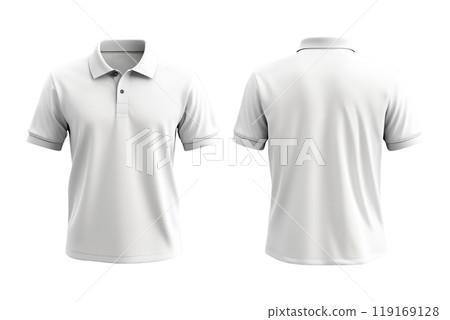 Mock up men's white polo, from two sides for your design Mock up men's white polo, from two sides for your design 119169128