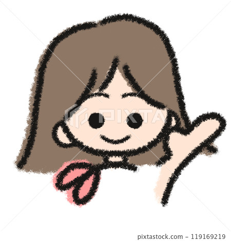 Illustration of a girl wearing a scarf 119169219