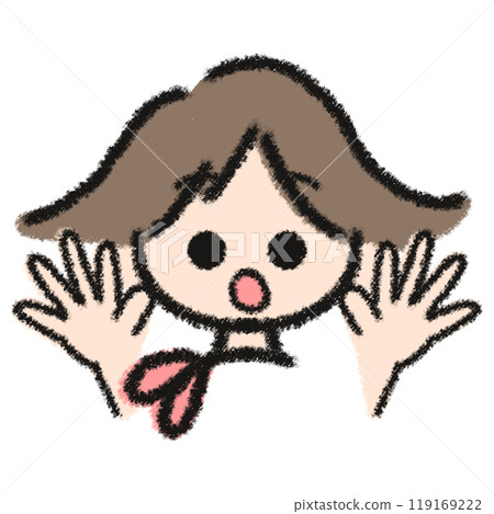 Illustration of a girl wearing a scarf Illustration of a girl wearing a scarf 119169222