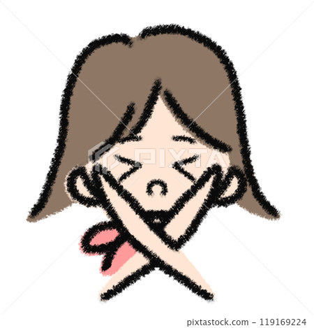 Illustration of a girl wearing a scarf Illustration of a girl wearing a scarf 119169224