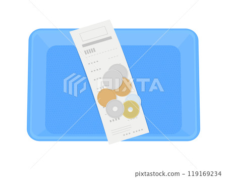 Illustration of change and receipt 119169234