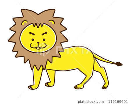 A male lion standing and looking A male lion standing and looking 119169601