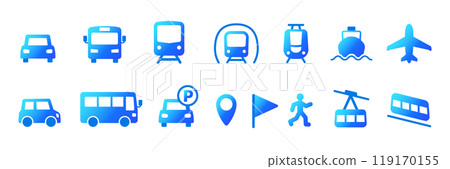 Simple icon set for vehicles 119170155
