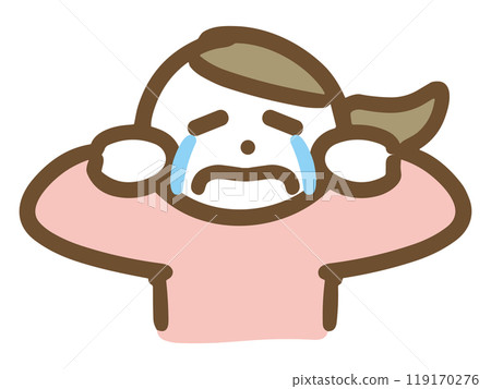 A woman crying loudly 119170276