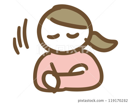 A woman nodding in agreement A woman nodding in agreement 119170282