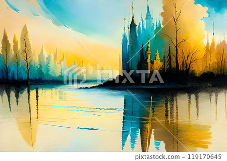 Original artwork photo of marble ink abstract art 119170645