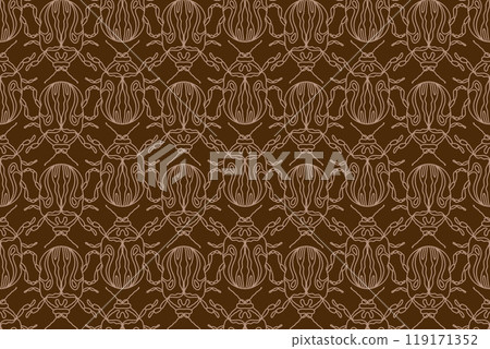 Seamless vector pattern with beetles. Bug background. Hand-drawn insect design. 119171352