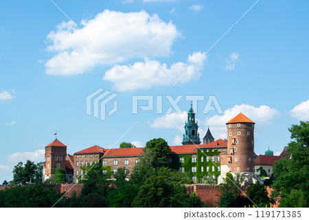 Ancient facade of the building Wawel Castle City of Krakow Poland 119171385