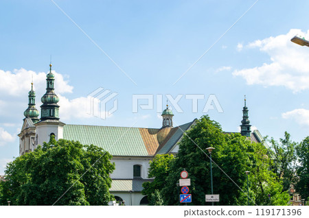Ancient facade of the building Wawel Castle City of Krakow Poland 119171396