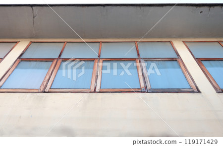 Old retro row of windows in Thailand. 119171429