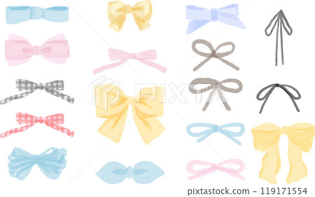 水彩風格絲帶套裝，無線 119171554