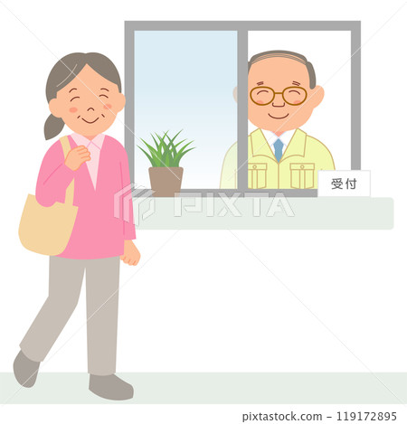 Smiling apartment manager and resident Smiling apartment manager and resident 119172895