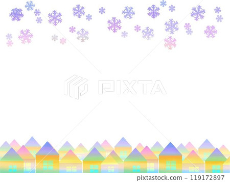 Colorful winter cityscape illustration 119172897